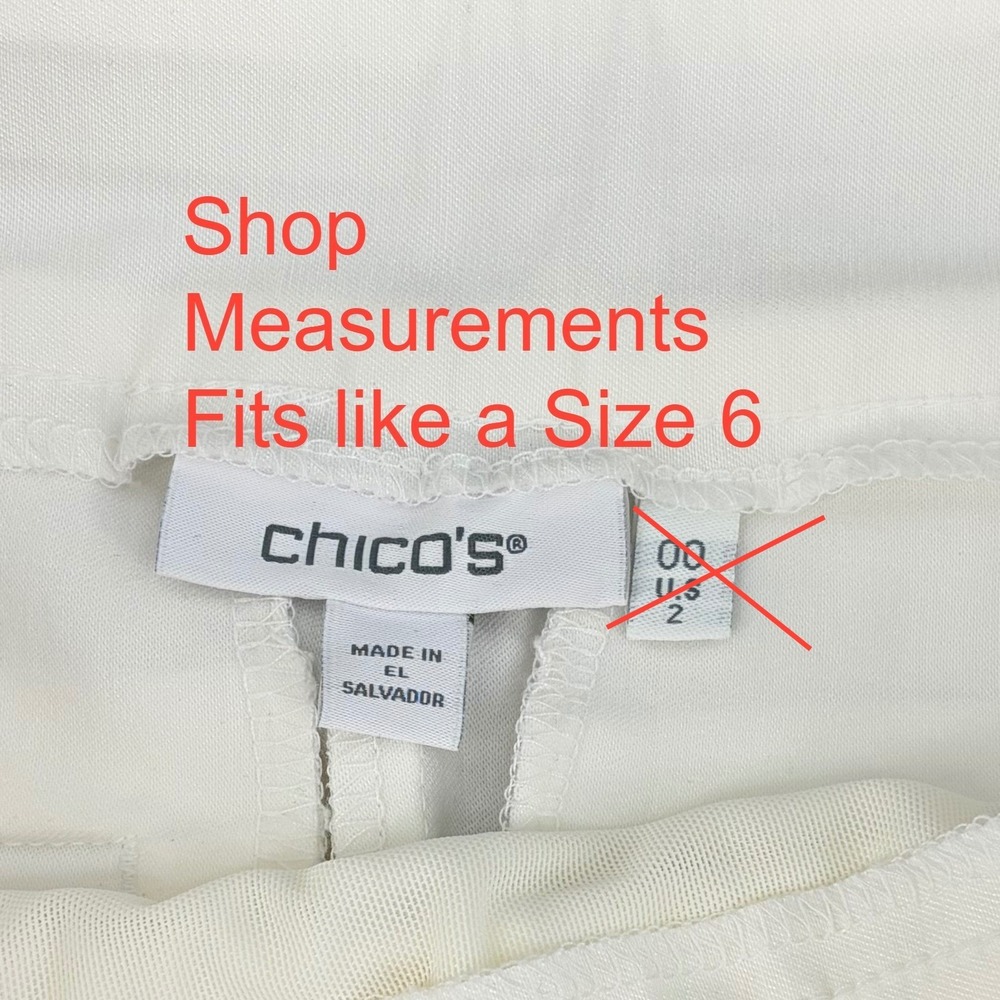 Chico's Brigitte Shorts Size 6 White So Slimming Bermuda Pull On Classic Preppy - Picture 4 of 8